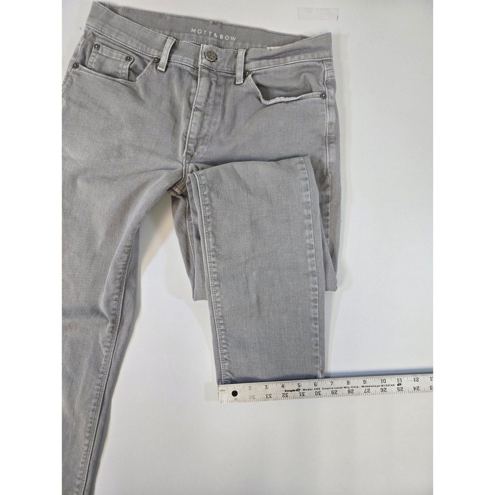 Mott & Bow Mercer Slim Fit Jeans Mens 30x32 Light Grey Stretch Denim Pants - Picture 14 of 16